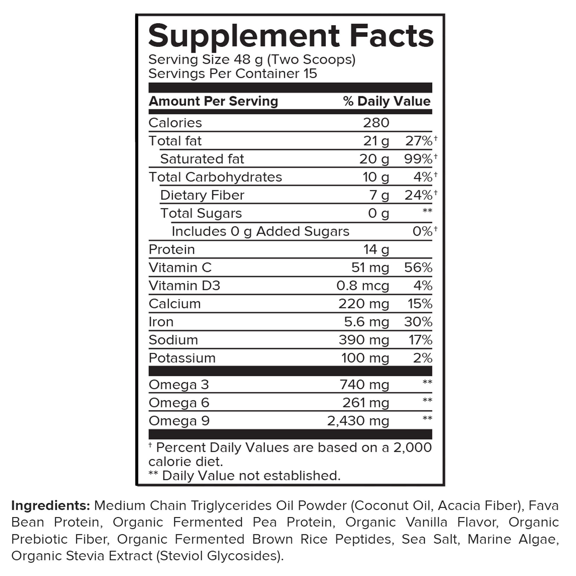 Vegan Keto Body - Vanilla Cream (15 Servings)